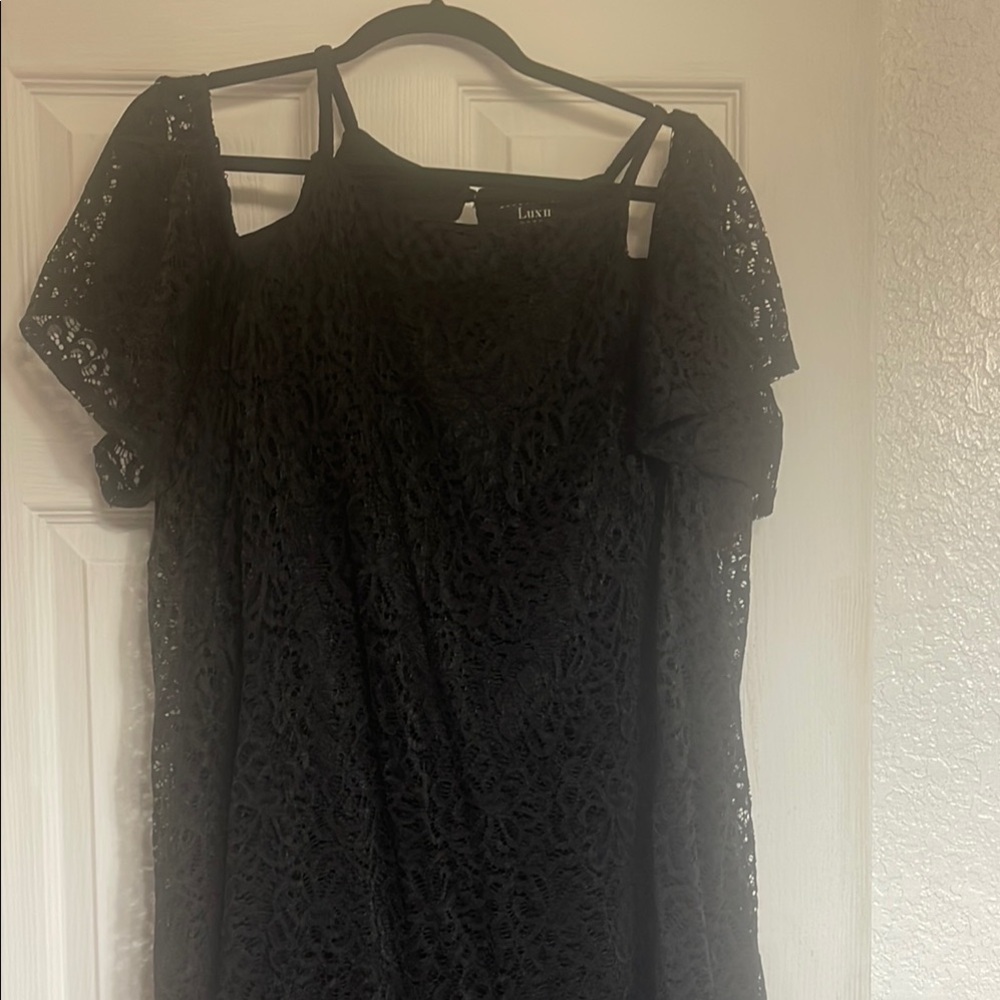 Luxe Black Lace Wedding Dress